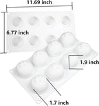 OCPO KITCHEN Orange Silicone Mold for Baking Mousse Cake, Chocolate, Fruit Dessert, Pudding, Jelly, Ice Cream Mould, Cake Decoration Mold, Non-Stick and Easy Release, 3D Orange Shape (8-Cavity)