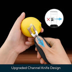 KITCHENDAO Citrus Lemon Peeler Zester Tool to Save Effort, Ultra Sharp Lemon Rind Twist Peeler Tool Bar Bartender Lime Lemon Stripper for Cocktails Kitchen, Black, KD0482B