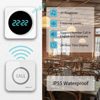 SINGCALL Restaurant Pager System Waiter Calling System Pagers and Beepers for Kitchen,Fast Food,Hotel,Restaurants,Cafe,Bar to Call Waiters 16 Waterproof Wireless Call Buttons 2 Number Display Receiver