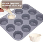 3 Pack 12 Cups Silicone Muffin Pan,Nonstick Regular Silicone Cupcake Pan, For Making Muffin Cakes, Tart and Bread
