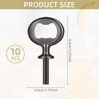 Metal Bottle Opener Kit - 10 Pcs Stainless Steel Inserts, DIY Beer Opener Hardware, Flat Black Inserts