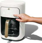 Beautiful 14-Cup Programmable Coffee Maker with Touch-Activated Display – Brew Hot Coffee Fast, Keep Warm & Auto-Pause (White Icing)
