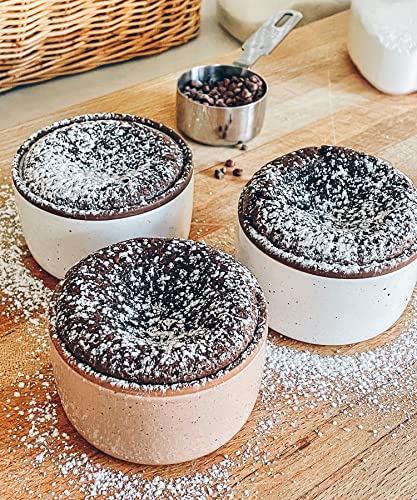 Ceramic Ramekins - 8oz, Set of 6 - Small Oven Safe Baking Dishes/Cups - For Personal Pudding, Creme Brulee, Souffle, Serving Dip, Custard, Ice Cream - Single Mini Bowls - Assorted Neutrals - view 5