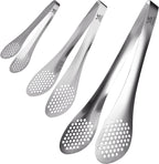 MSY BIGSUNNY Chef Kitchen Tongs Stainless Steel Food Serving Tongs Set Buffet tongs (silver 7" 9" & 11", 3 pack)