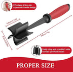 2 Meat Chopper, 5 Curve Blades Ground Beef Masher, Heat Resistant Meat Masher Tool for Hamburger Meat, Ground Beef, Turkey and More, Nylon Hamburger Chopper Utensil Non-scratch Utensils-red
