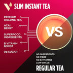 VitaCup Slim Instant Tea Packets For Diet Support, Oolong tea w/B Vitamins, Garcinia, Inulin & Acai, On-the-go Instant Sticks, 10 Ct