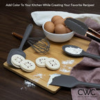 COOK WITH COLOR Silicone Cooking Utensils, Kitchen Utensil Set, Easy to Clean Silicone Kitchen Utensils, Cooking Utensils for Nonstick Cookware, Kitchen Gadgets Set, Standard, Gray