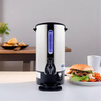 Commercial Electric Kettle Warmer Stainless Steel Hot Water Dispenser Hot Water Boiler And Warmer with Faucet Quick-Temp or Boil for Tea Coffee 1500W 21.7 Liter Capacity