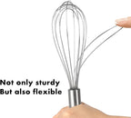 304 Stainless Steel Whisk Set, Dishwasher Safe Rustproof Metal Whisk, Professional Balloon Wire Whisks for Kitchen Cooking, Perfect For Blending, Whisking, Baking, Beating, 3 Packs (8" 10" 12")