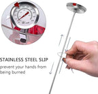 KT THERMO Deep Fry Thermometer with Instant Read,Oil Thermometer(2-Pack),12” Stainless Steel Stem Meat Cooking Thermometer,Best for Turkey,BBQ,Gril
