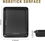 Toaster Oven Pans Set of 2, Shinsin 11-Inch Nonstick Baking Sheet Pans and Trays, 1/8 Thicker Replacement Small Baking Tray Accessories for Cookie, Non Toxic and Easy Clean and Diswasher Safe,Black