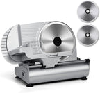 Meat Slicer, Techwood Electric Deil Food Slicer with Removable 9” Stainless Steel Blade, Deli Cheese Fruit Vegetable Bread Cutter with Adjustable Knob for Thickness, Food Carriage & Non-Slip Feet