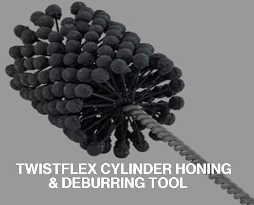 TwistFlex 1-3/8" 240SC Cylinder Hone | 1.375" Flexible Cylinder Honing & Deburring Tool | Bore Brush for Hole Diameters 1.25" - 1.38" | Silicon Carbide 240 Grit | 1/4" Shank | 8.27" Length…