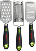 ALLTOP Food Graters for Cheese,Nutmeg,Potato,Ginger and Garlic,Cirtrus,Hand-held Stainless Steel Zester for Kitchen - Pro Multi-purpose Gadgets,Set of 3 Grinders