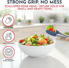 Kitchen Tongs for Cooking with Silicone Tips, Heat Resistant Tongs for Serving Food, 7-Inch, 9-Inch, 12-Inch Locking Silicone Tong, Set of 3 Salad Tong, Blue Kitchen Utensils