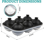 Samuelworld Large Ice Ball Maker with Lid, 12 x 2.5 Inch Ice Balls - Food Grade, Easy To Fill Round Silicone Ice Tray, Perfect Spheres Craft Ice Maker for Whiskey, Cocktails, Gifting - Black