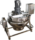 26.5Gallon/100L Jacketed Kettle Large Electronic Tilting Sugar Jam Gas Boiling Machine Commercial Electric Jacketed Pot with Stirring and Edge Scraping 220V 60HZ Three-phase 1100W