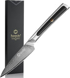 Sunnecko Paring Knife 3.5 Inch, Fruit Knife with 67-layers Damascus Steel VG-10 Blade Small Knife, Peeling Knife with Inlaid Handle Small Kitchen Knife Perfect for Cutting Fruit Vegetables Petty Knife