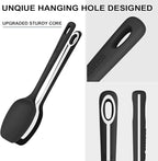 5 Pieces Silicone Spatula Set, Food Grade Rubber Spatula, Upgrade Strong Handle with Ergonomic Grip, Heat Resistant Up to 600°F for Nonstick Cookware, Cooking Black