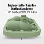 3D Rabbit Shapes Ice Cube Mold Silicone Large Ice Cube Molds 2.5 inch Animal Ice Cube Tray for Cocktails, Bourbon,Brandy, Whiskey Gifts for Men (Green)