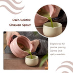 Matcha Whisk Set - Ceramic Bowl, Bamboo Whisk with Holder, Storage Canister, Sifter, Schima Spoon with Rest, Tea Towel - 8 Pcs Complete Kit for Traditional Matcha and Modern Lattes (Pink)