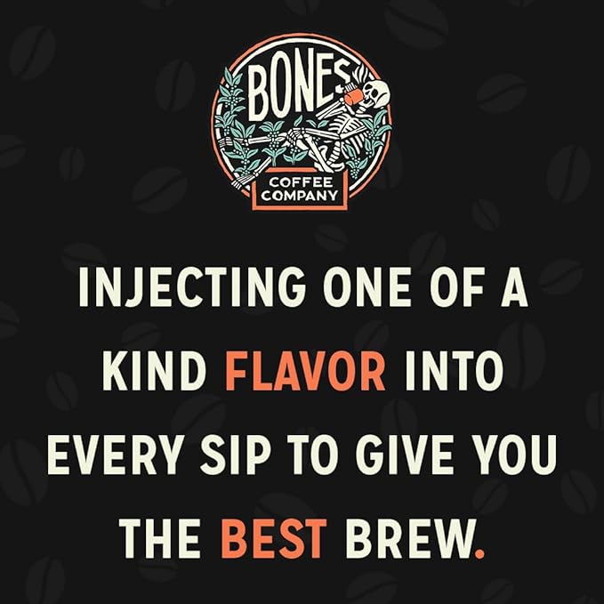 Bones Coffee Company Strawberry Cheesecake Flavored Coffee, Medium Roast Low Acid Arabica Beans Compatible with Auto drip and French Press Coffee Maker, 12 Oz Whole Bean