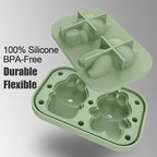 3D Rabbit Shapes Ice Cube Mold Silicone Large Ice Cube Molds 2.5 inch Animal Ice Cube Tray for Cocktails, Bourbon,Brandy, Whiskey Gifts for Men (Green)