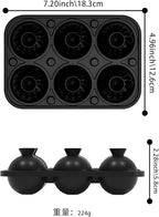 Samuelwrold 3D Ice Ball Mold - Silicone Sphere Ice Tray for Cocktails, Whiskey, Unique Design Silicone Ice Tray for Perfectly Round Ice Balls, Stylish Round Ice for Home Bar and Party (Black)