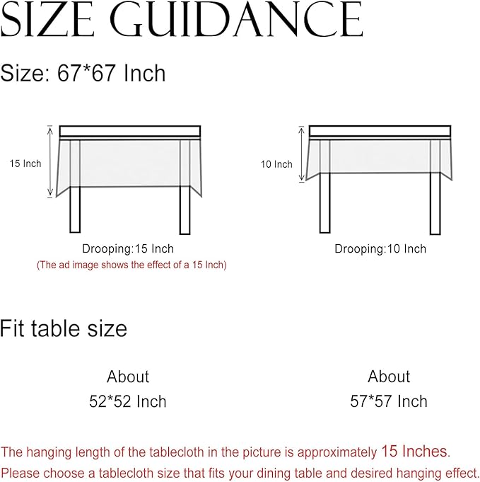 ISAENNE Designer Linen Light Beige Square Tablecloth,French Colorful Floral Table Cloth,Fall Stain Resistant Decor Tablecloths for Dining Thanksgiving Christmas Kitchen,67"*67"-Helena E