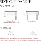 ISAENNE Designer French Red Square Tablecloth,Fall Linen Table Cloth with Cashew Pattern,Stain Proof Decor Tablecloths for Dining Thanksgiving Kitchen Christmas,67"*67"-Chauffrey D