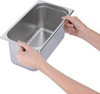 BIRDROCK HOME Stainless Steel Steam Table Pan - Hotel, Restaurant & Catering Supplies - 24 Gauge Steel, 6.2 qt Capacity - Meal Prep, Cooking, &Food Storage Container - 6" Depth, 1/3-Size (6 Pack)