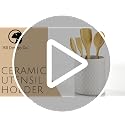Ceramic Utensil Holder for Kitchen Counter w/ Anti-Slip Base 5.5"W x 6.5"H - view 7