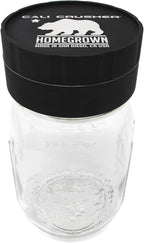Homegrown Jar Head - 2 Piece Ball Mason Jar Herb & Spice Grinder - Black