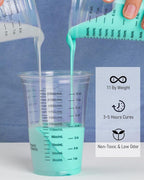 Nicpro 170oz Silicone Mold Making Kit, 20A Platinum Liquid Silicone Rubber, Jade Green Flexible, Silicone Molds Maker Mix Ratio 1:1 for Casting 3D Resins Molds DIY with 2PCS Molds Housing, Mixing Cups