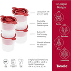 Tovolo Holiday Ice Molds for Cocktails Set of 4 Snowflake Ice Mold Christmas Tree Ice Mold Santa Reindeer Christmas Gifts for Men, Complete Set of Stackable Silicone Ornament Ice Molds for Cocktails