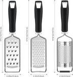Cheese Grater, Sopito 3 Packs Stainless Steel Lemon Zester Grater with Silicone Handle for Cheese, Chocolate, Spices, and More