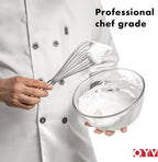 12" Whisk for Cooking, Ergonomic Handle, Dishwasher Safe 18/10 Stainless Steel Whisk, Professional Kitchen Wire Whisk, Perfect for Blending, Whisking, Baking, and Beating