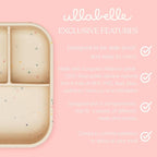 Ullabelle Leak Proof Bento Box Food-Grade Silicone Bento, BPA, Phthalate, Lead, & PVC Free - Bento Lunch Box for Daycare, Kids, & Adults - Leak Resistant Sets With Lids Snack Box Container (Beige)