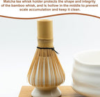 HARFINGTON Ceramic Chasen Stand 70mm Matcha Whisk Holder Teas Set Whisks Stand Traditional Matcha Tea Chasen Holder Tea Set Accessories for Tea Tasting, Ice Gray