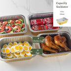 11"x8" Sturdy Foil Pans + Snap-On Lids (5 Pack) | 2X Thicker Heavy Duty Reusable 112oz | Grill Oven Microwavable Pot | 3.3" Deep Disposable Aluminum Tin for Baking, Cooking