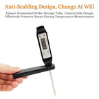 Meat Thermometer - Digital Food Thermometer for Cooking Kitchen - Automatic Calibration Pen Style Electronic Pocket Thermometer for Water Temperature, Barbecue (Black)