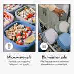 STOJO Collapsible Sandwich Box – 24oz, Reusable Food Storage Container, Silicone Bowl for Hot/Cold Food – Meal Prep, Lunch, Camping, Hiking – Dishwasher Safe (Set of 1, Aquamarine)