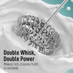 Zulay Kitchen Rechargeable Milk Frother Froth N Go Frother Wand With Case & USB-C Charger - Comes With 3 Whisk Attachments for Latte, Cappuccino, Matcha, Protein Shakes - Black Marble