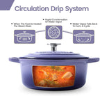 Enameled Cast Iron Duch Oven, 5.5 Quart Round Dutch Ovens Pot with Lid, Dual Handle for Bread Baking, Purple