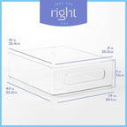 Plastic Food Storage 8 Pack Clear Container Bin with Handles for Organizing Kitchen, Pantry, Refrigerator, Freezer, Pantry, Cabinet, Closet, Bathroom. Stackable 10”x8”x3”