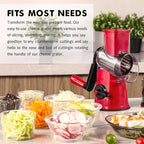 Rotary Cheese Grater, 3 in 1 Cheese Shredder Grater Rotary with Handle, Vegetable Mandoline Slicer Shredder for Vegetable, Cheese, Nut