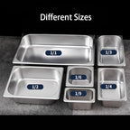 5 Pack Stainless Steel Hotel Pans，1/3 Size，6" Deep Steam Table Pan，Commercial Food Storage Containers Stackable Metal Steamer Pan for Hotel Restaurant Buffet Party (1/3 Size x 6" Deep)