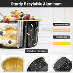 EUSOAR Muffin Liners, 50pcs 5oz Disposable Ramekins, Aluminum Foil Muffin Cupcake Liners Cups with Lids, Disposable Aluminum Foil Cupcake Baking Cups Holders Cases Boxes Pans with Lids