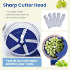 Electric Grape Peeling Machine, Garlic Peeling Machine, Automatic Peeler, Garlic Peeler Skin Remover Commercial Fruit Rechargeable Milk Tea Fruit Shop Special Equipment (Blue)