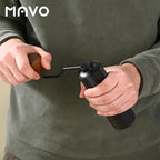 MAVO Manual Coffee Grinder, Wizard Hand Coffee Grinder, Capacity 25g with CNC Stainless Steel Hexagonal Conical Burr, Adjustable Setting, Burr Coffee Bean Grinder for French Press, Pour Over, Silver